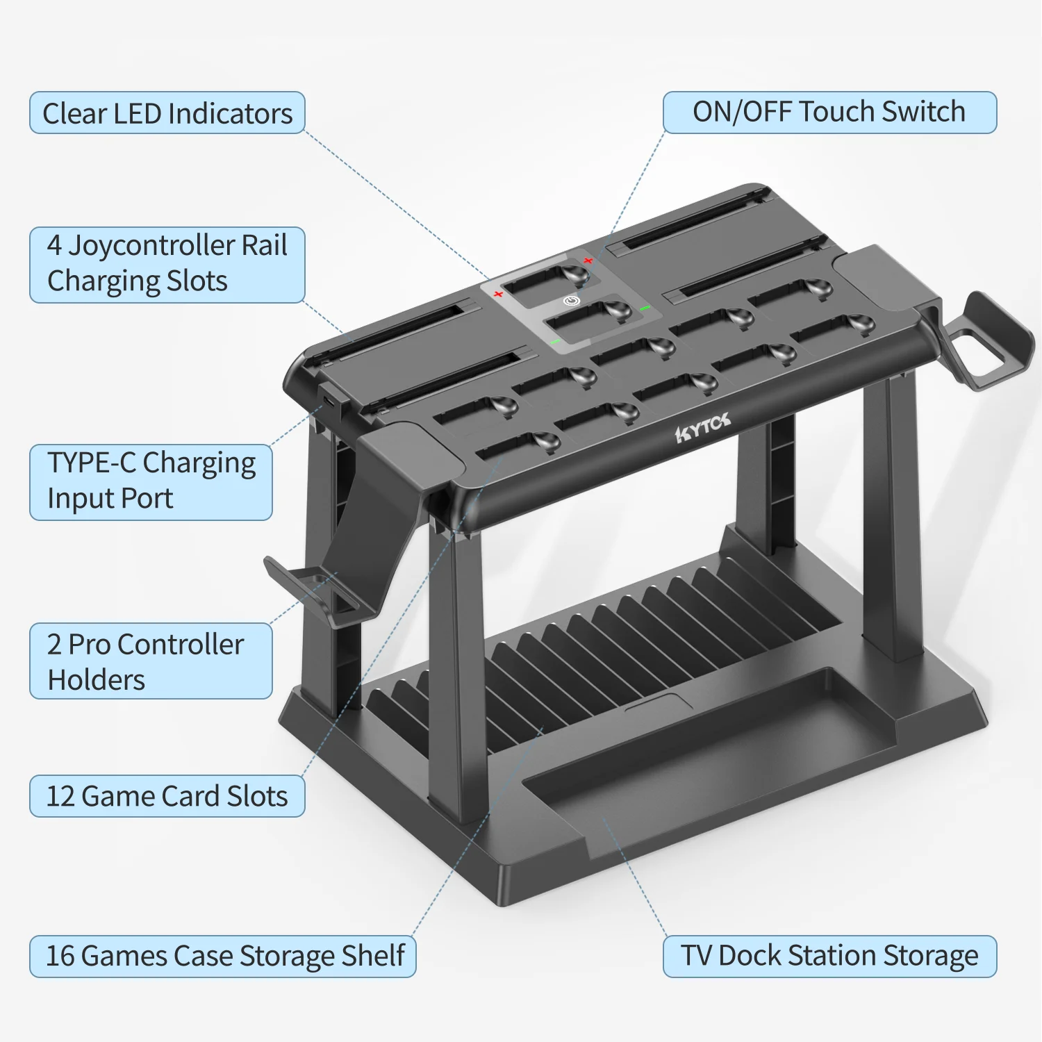 OIVO For Switch Joycon Charger 2 Pro Controller Holder 28 Game Storage For Nintendo Switch OLED Charging Dock Station with Cable images - 6