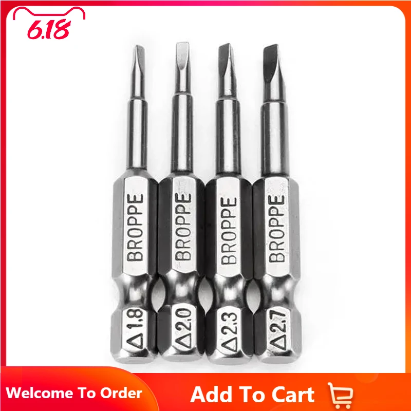 

4Pcs Magnetic Triangle Screwdriver Bits 50mm 1/4 Inch Hex Shank S2 Steel Screwdriver Bit Set Δ1.8-Δ2.7