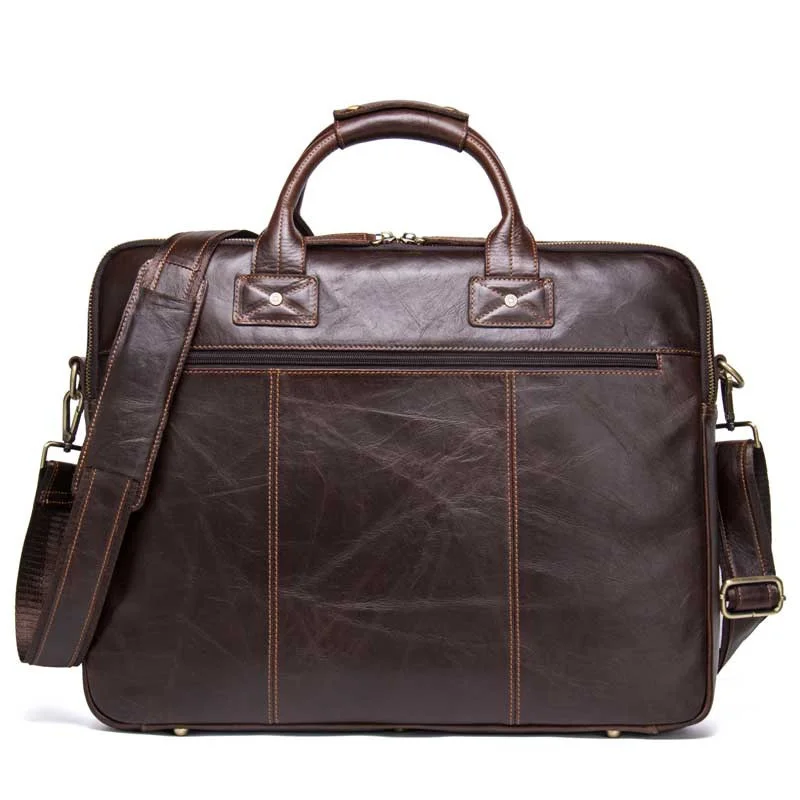 Men's Cowhide Business Briefcase Laptop Leisure Messenger Men Bags Of Leather Large Capacity One Shoulder Fashion Crossbody Bag