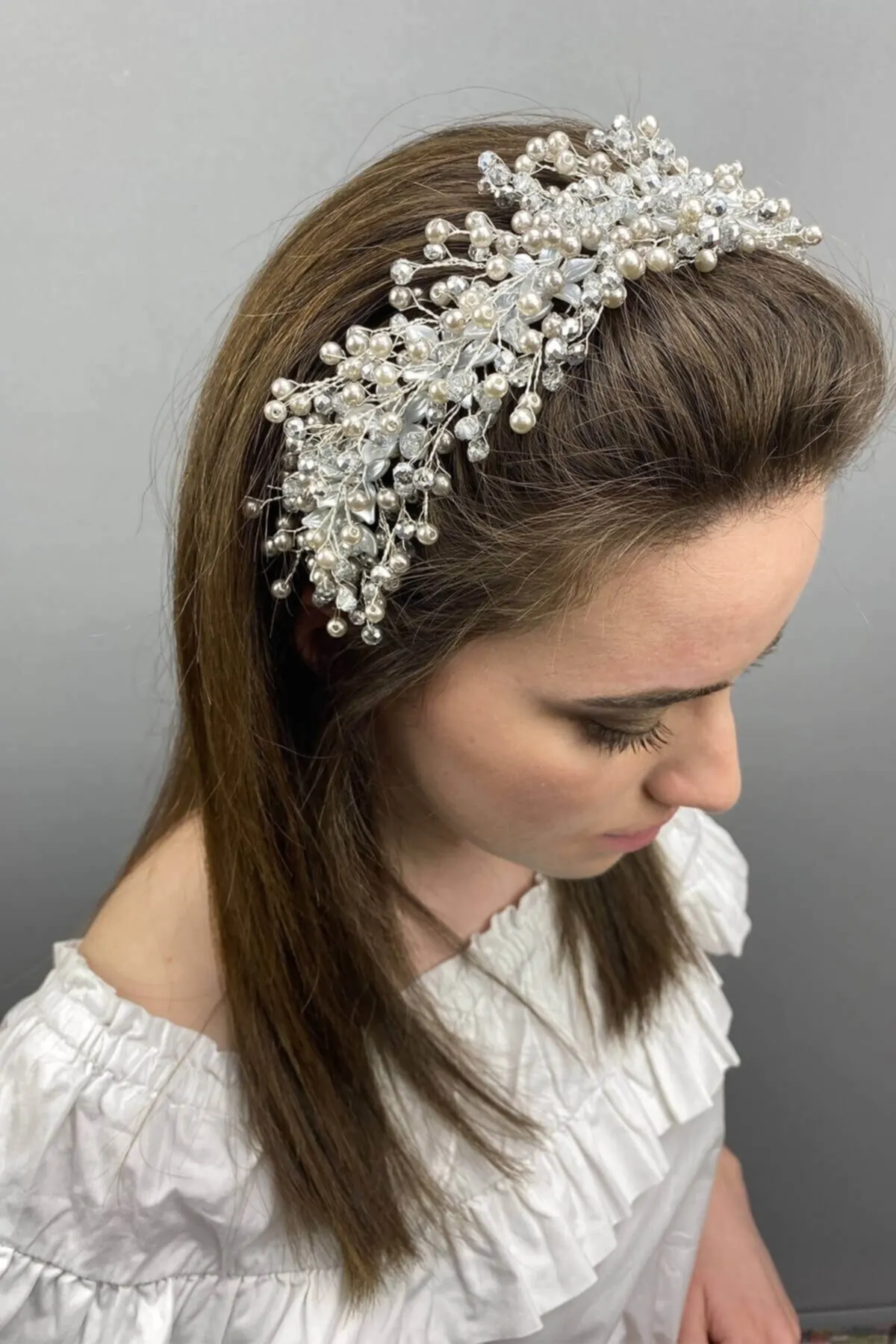 

Bridal Accessories Gray Model Bridal Hair Accessory Wedding Handmade For Bride And Bridesmaids