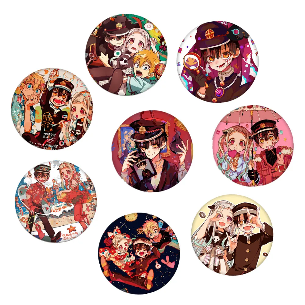 

Anime Toilet-bound Hanako-kun Bradge 58mm Brooch Pendant Accessories Toys 12PCS/Set Party Theme Round Badge