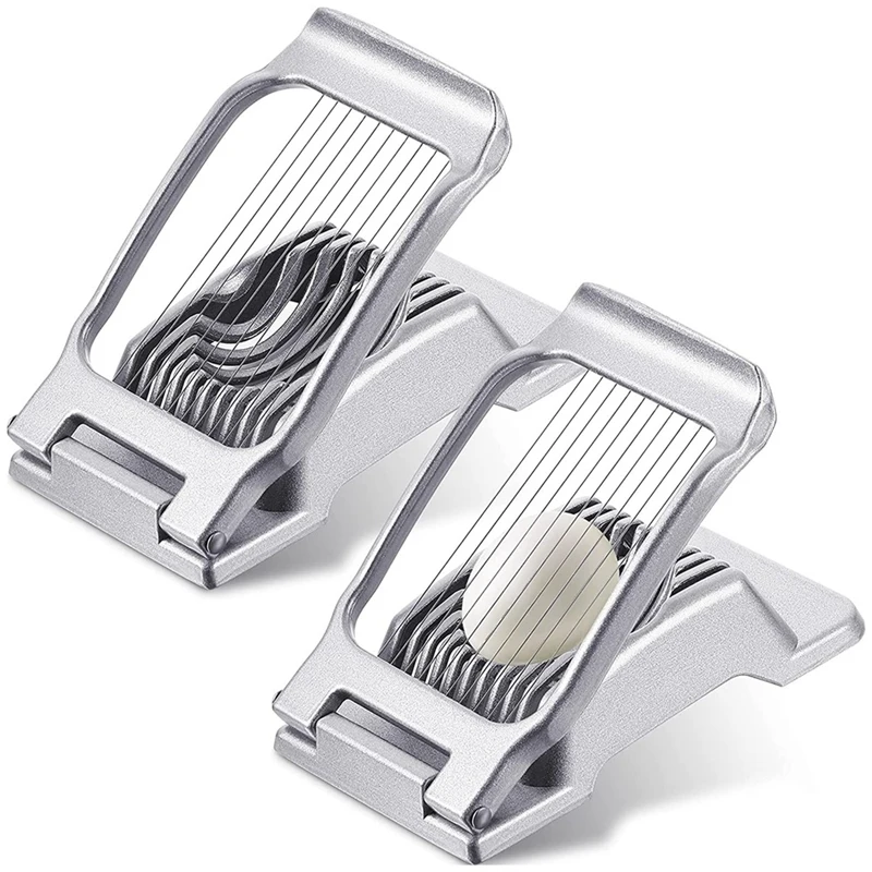 2 Pieces Egg Slicer Hard Boiled Egg Slicer Stainless Steel Wire Egg Slicer Egg Cutter For Egg Strawberry Soft Fruit