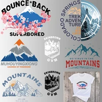 t shirt decal stripe adhensive parches rope mountains heat transfer stickers iron on patches for clothing thermo stickers diy