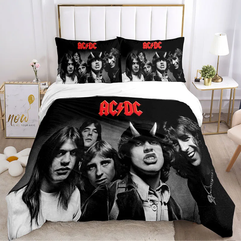 

Soft household bedding set Four season bed sheet three piece bedspread music element AC/DC soft pillow cover quilt cover.