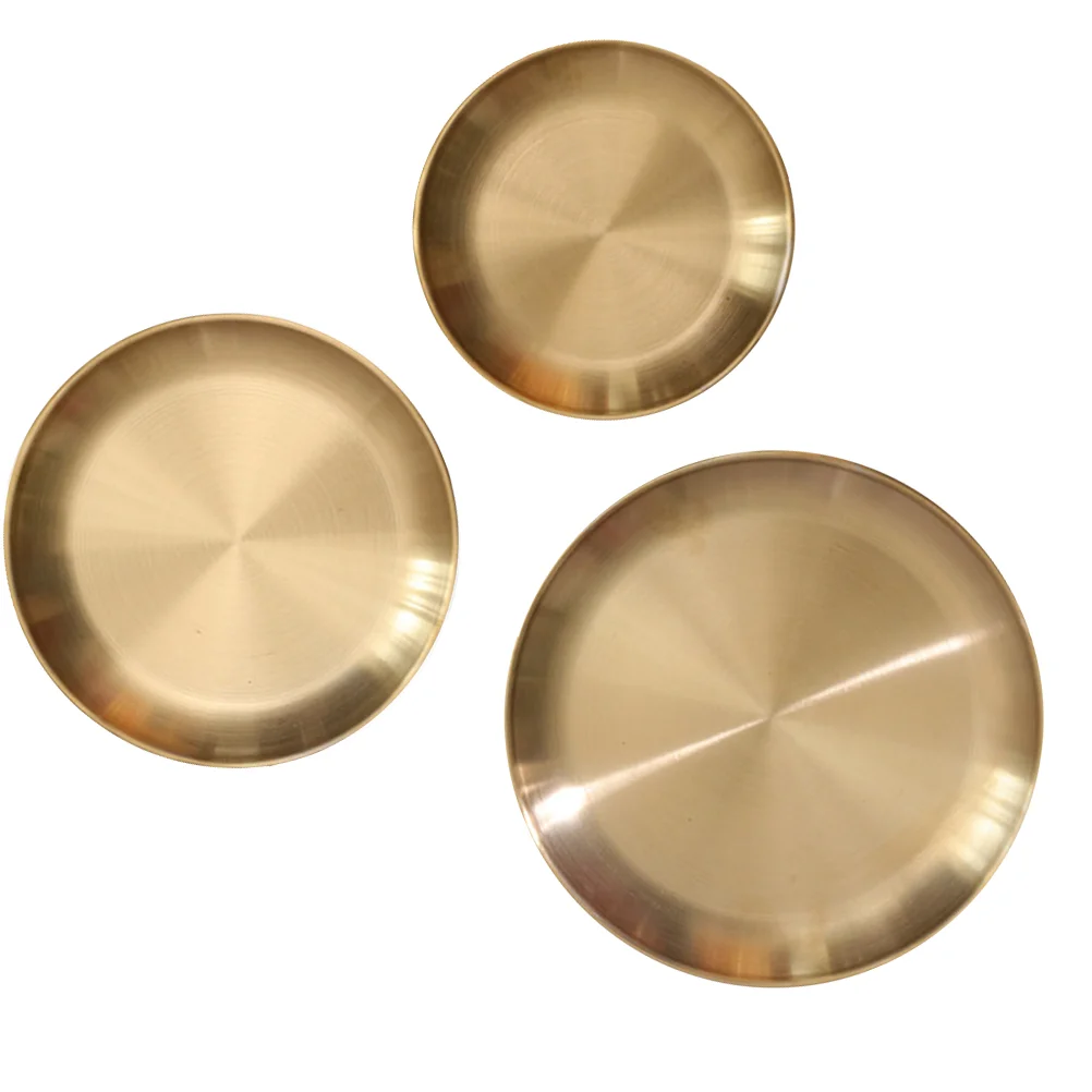 

Dish Jewelry Gold Holder Metal Soap Tray Ring Round Tea Storage Towel Vintage Dessert Earring Trinket Organizer Box