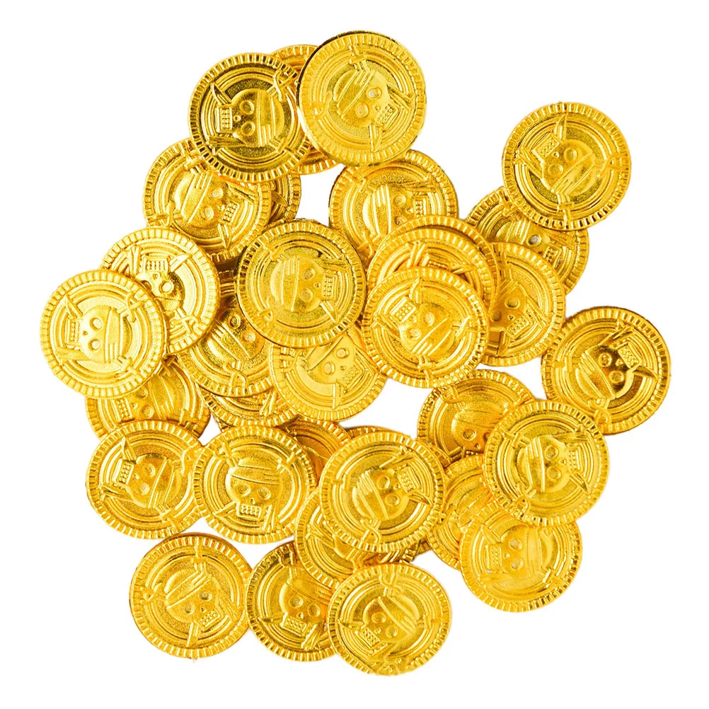 

100pcs Pirate Prop Fake Gold Doubloons Gold Pirate Treasure Coins Gold Coins Gold Coins