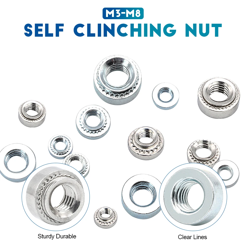10-60 шт. самоходная клинч-гайка 304 нержавеющая сталь оцинкованная Болтовая гайка M3