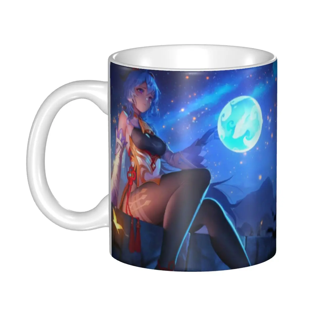 

Genshin Impact Coffee Mug DIY Personalized Anime Game Ganyu Ceramic Mug Creative Gift Outdoor Work Camping Cups And Mugs