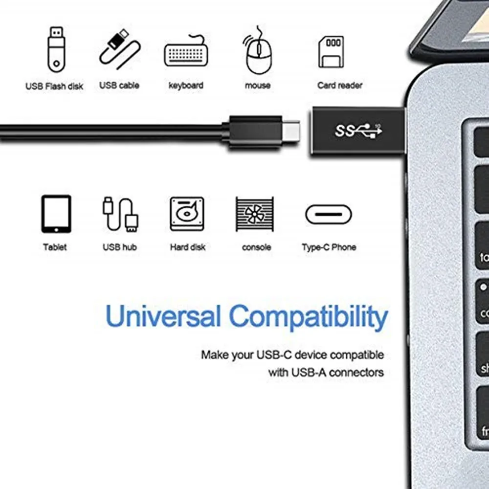 Фото Адаптер USB (штекер)/USB Type-C (разъем), поддержка зарядки и передачи данных, 10 Гбит/с, работа в две стороны, USB 3.1 GEN 2 №5