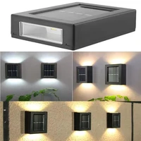 led solar wall lamp ip65 outdoor waterproof up and down luminous lighting solar garden light stairs fence sunlight light