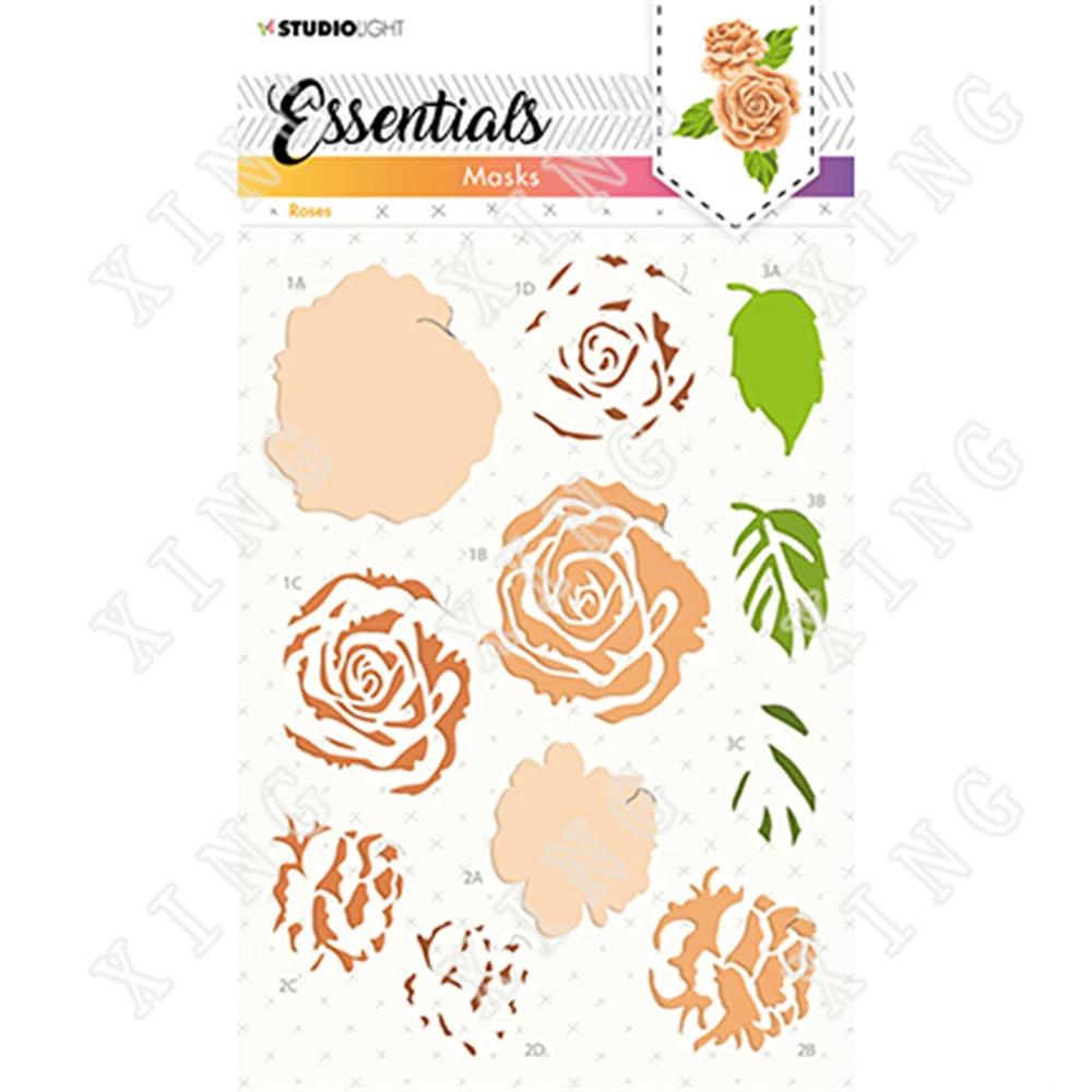 

2022 Summer Roses Floral Patterns Stencils Diy Scrapbooking Greeting Cards Making Diary Album Paper Decoration Coloring Molds