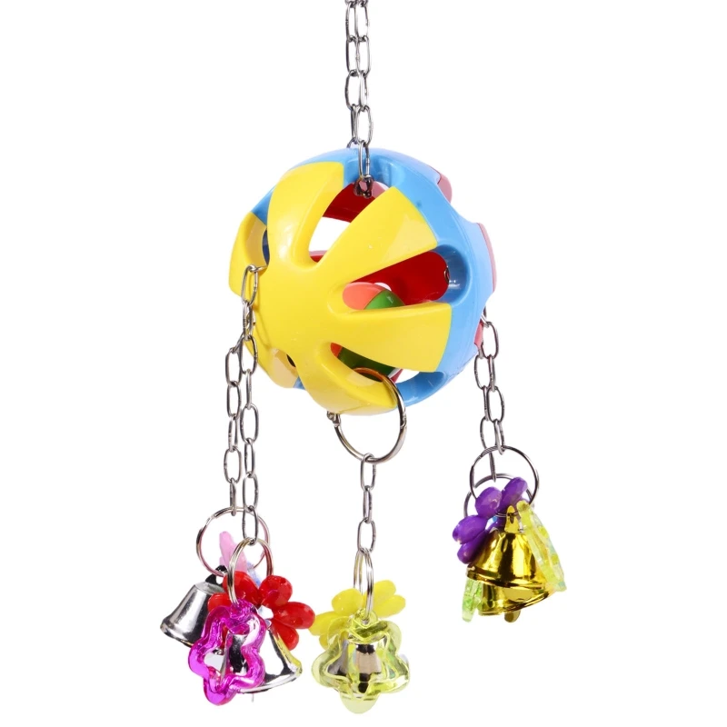 

Игрушка-птица, попугай, красочные качели, шарики, игрушки с колокольчиком, подвесные аксессуары для украшения, для средних и больших птиц