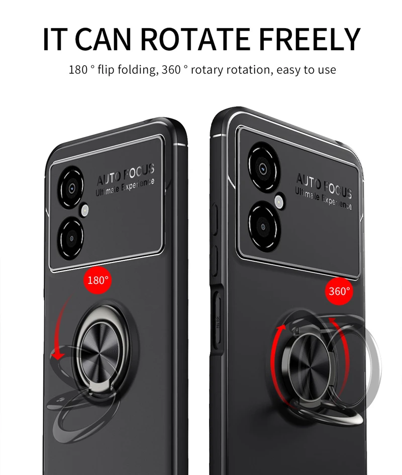 For Cover Xiaomi Poco M4 5G Case For Poco M4 5G Capas Shockproof New Back Soft Ring Magnetic Holder For Cover Poco M4 5G Fundas