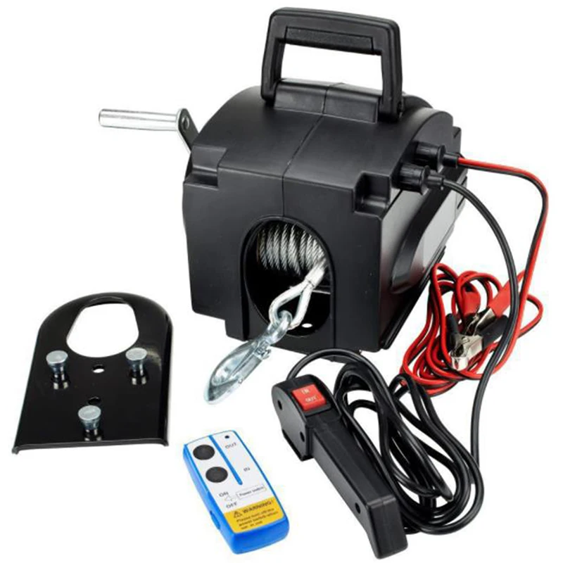 DC 12V Portable Marine Yacht Electric Winch Small Crane Tractor Marine Electric Winch 3500lbs