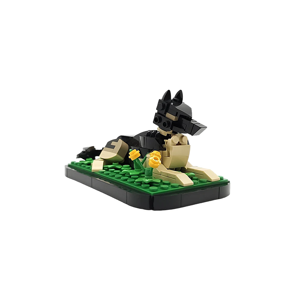 Строительные блоки MOC-185618 Sasha немецкой овчарки фигурка животного орнамент