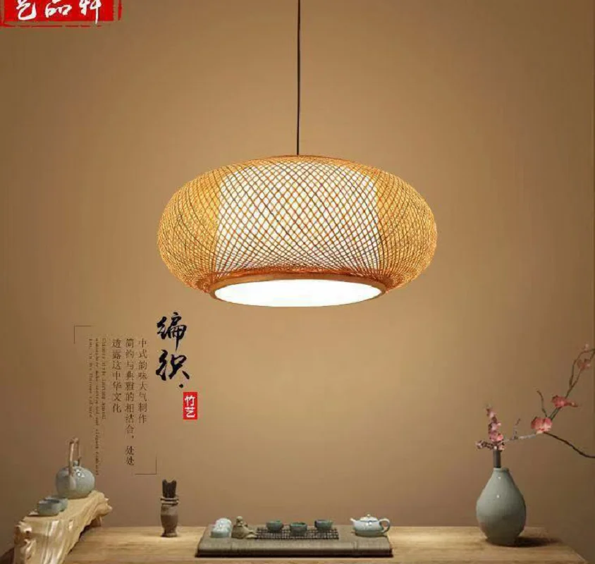 

100% hand woven bamboo round chandelier, suitable for hotel garden, dining room, study, living room, lighting, manual round lamp