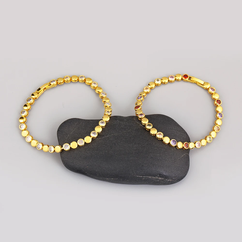 AIBEF геометрические блестящие кристаллы медь красочные браслеты-цепочки с