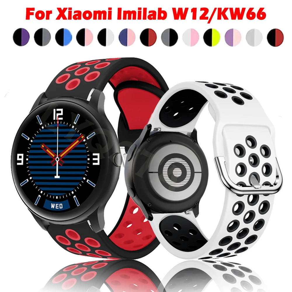 

22mm Silicone Straps For Xiaomi Imilab W12/KW66 Smartwatch Watchband Accessories For OnePlus Watch 4GB 46mm Bracelet Belt Correa