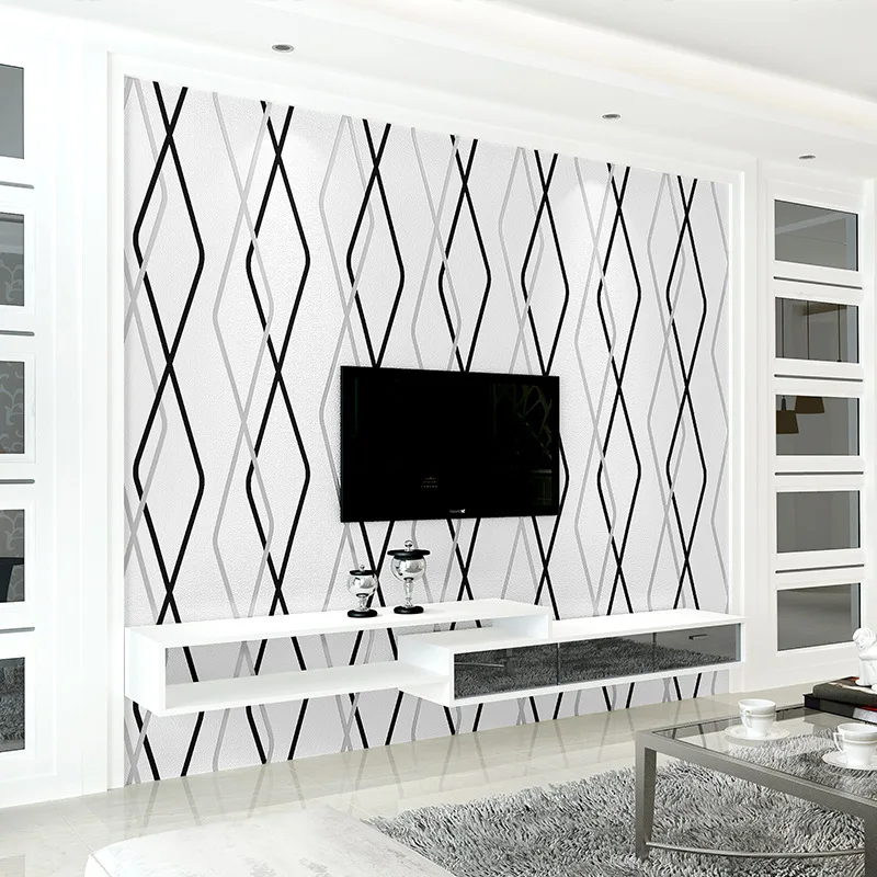 

3D современный минималистичный геометрический изогнутый полосатый фон для телевизора, плотные нетканые обои для спальни, гостиной