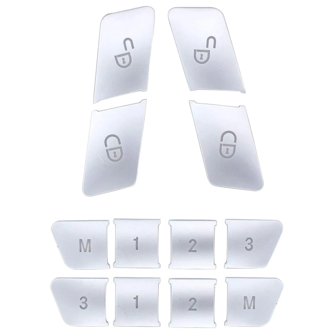 

12Pcs Car Door Seat Memory Lock Buttons Covers Stickers for Mercedes Benz CLA/GLA/GLK/GLE/CLS/GL/ML/A/B/E