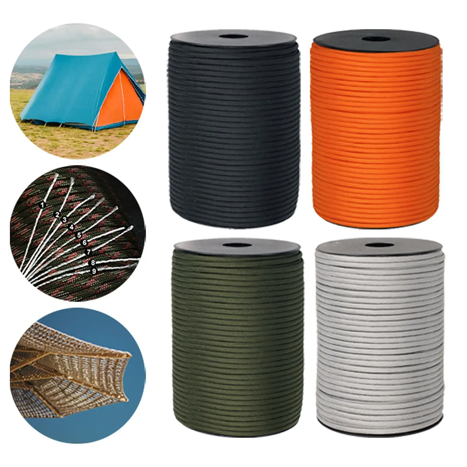 Паракорд парашютный шнур для кемпинга рукоделия альпинизма 100 м
