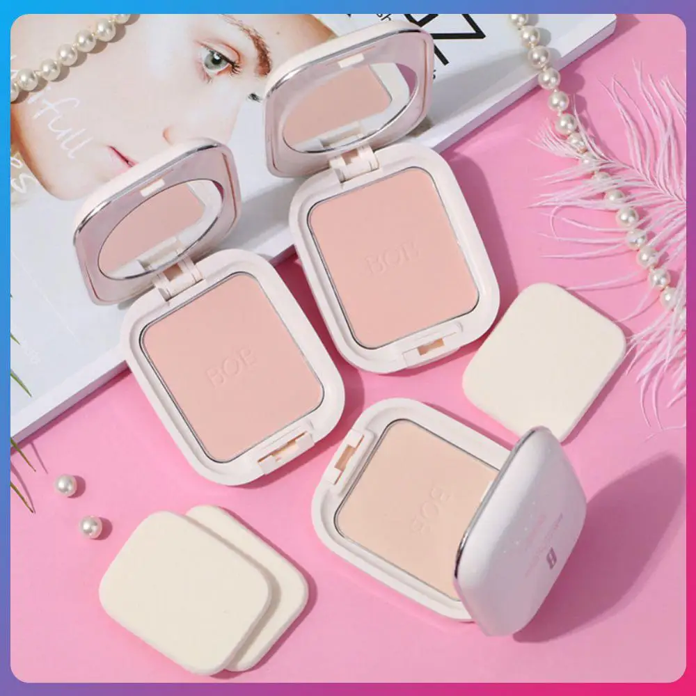 

ELECOOL Mineral Face Pressed Powder Makeup Oil Control Natural Foundation Powder Concealer 3 Colors Smooth Finish Setting Powder