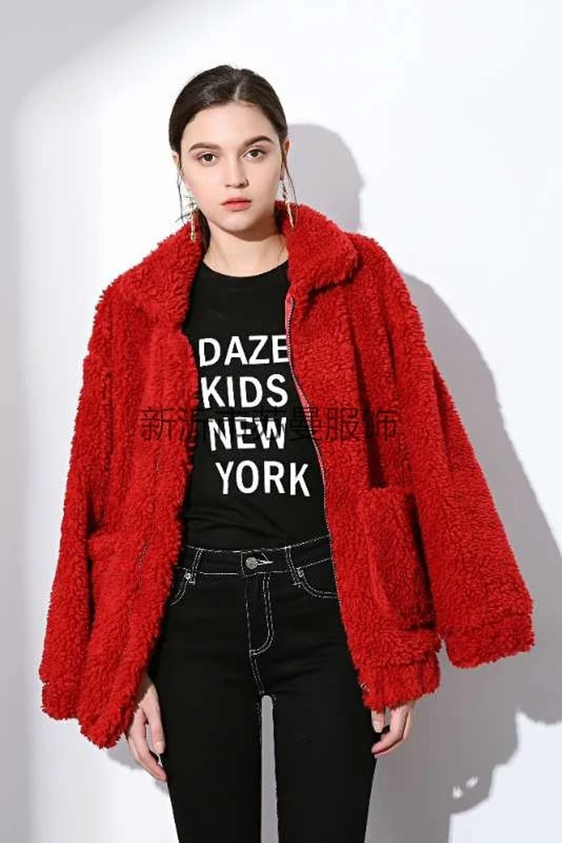 Imitation Fur Coat Womens Autumn and Winter New Plush Loose Coat Faux Fur Coat for Women