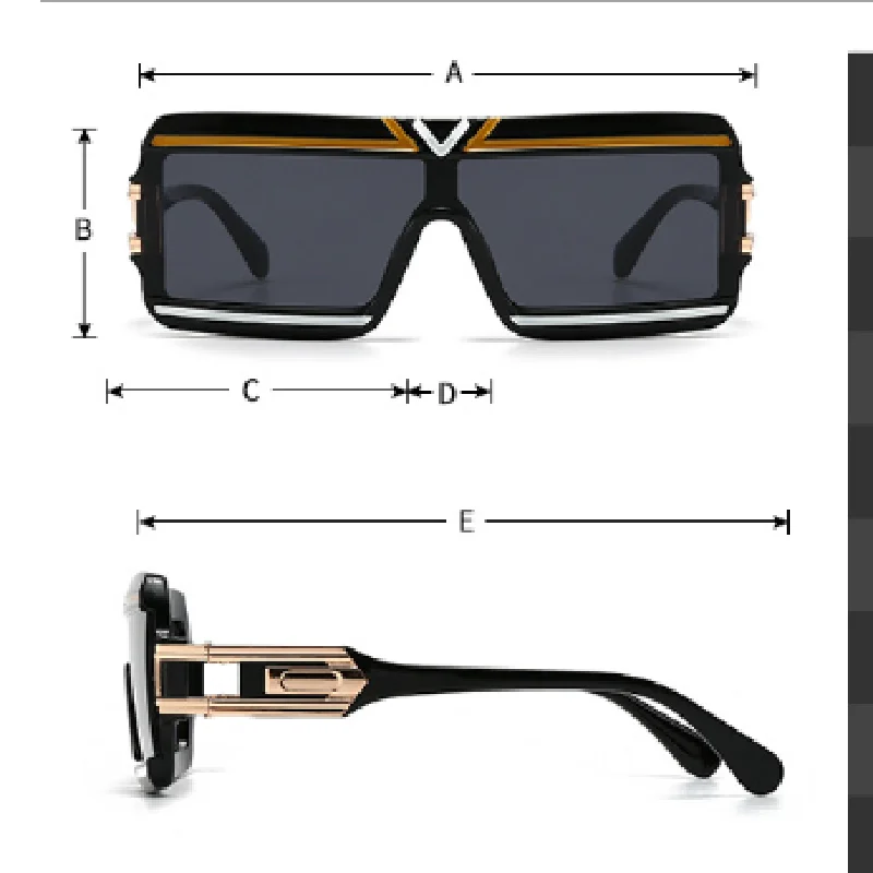 Ретро прямоугольные солнцезащитные очки в большой оправе с плоским верхом