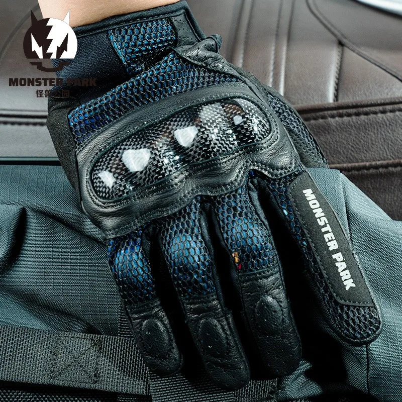 

Перчатки мотоциклетные для мужчин и женщин, защитные митенки из углеродного волокна с пальцами для езды на велосипеде и мотокроссе, для сен...