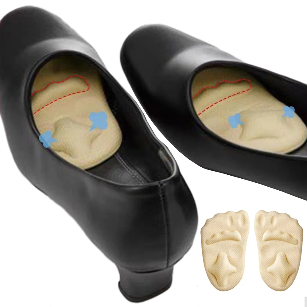 Memory Foam Half Insoles for Shoes Inserts Forefoot Cushion Pads for Women Shoes Adjust Size Anti-slip Comfort Inner Soles