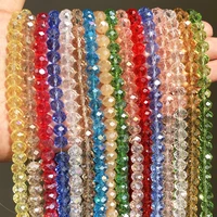 ab clear austria crystal glass faceted rondelle beads loose spacer beads for jewelry making diy bracelet necklace 4681012mm