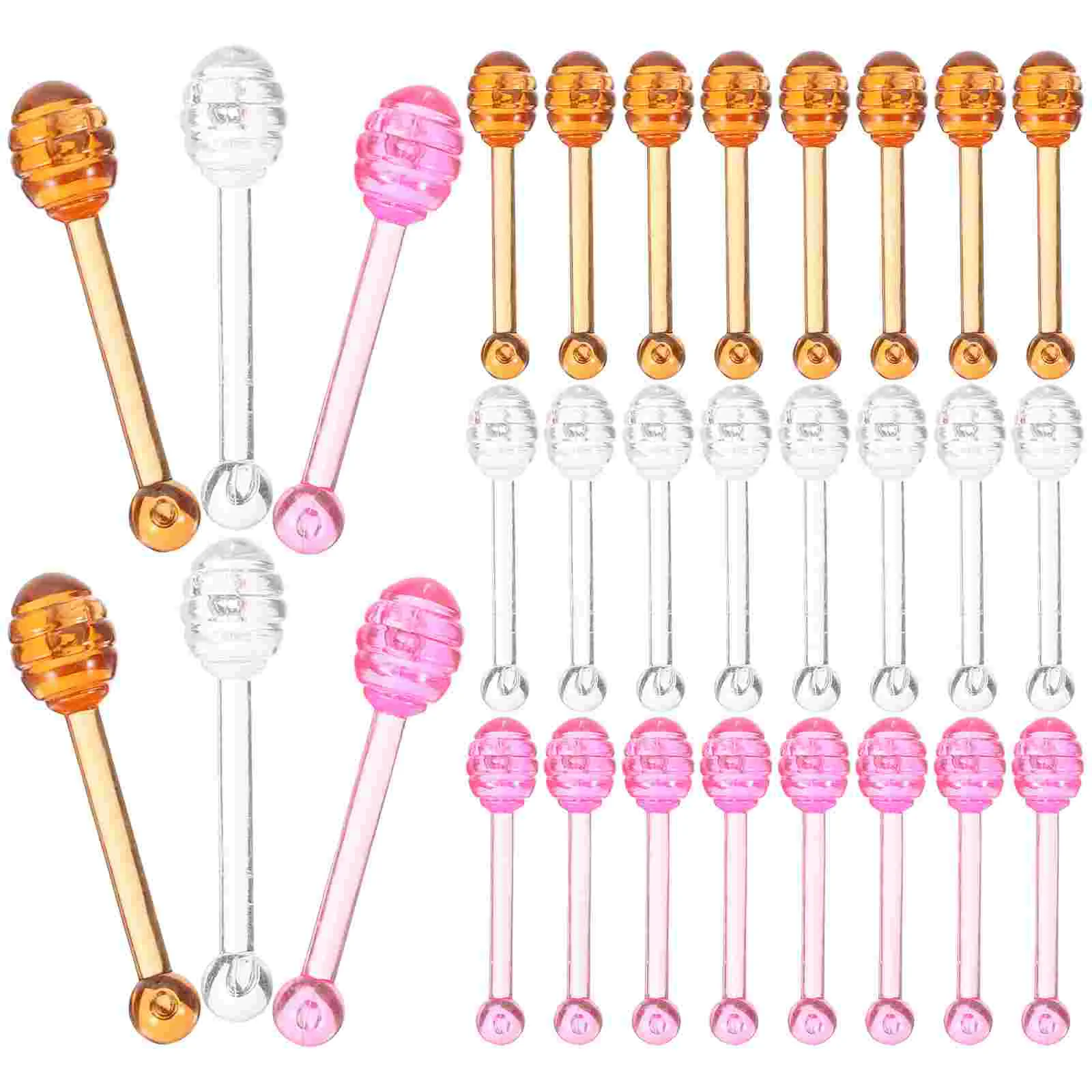 

30 Pcs Lip Balm Spoon Clear Lip Balm Makeup Tools Spoon Jam Jar Applicators Spatulas Plastic Mini Honeycomb Stick