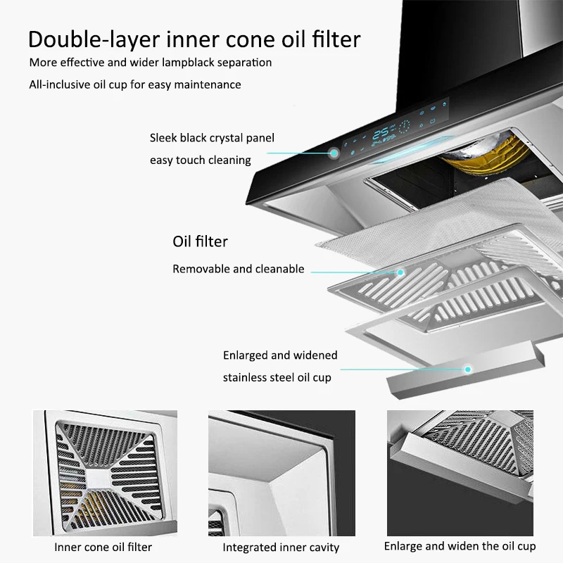 Лидер продаж настенная Рабочая кухонная вытяжка для умного диапазона 24 дюйма 36