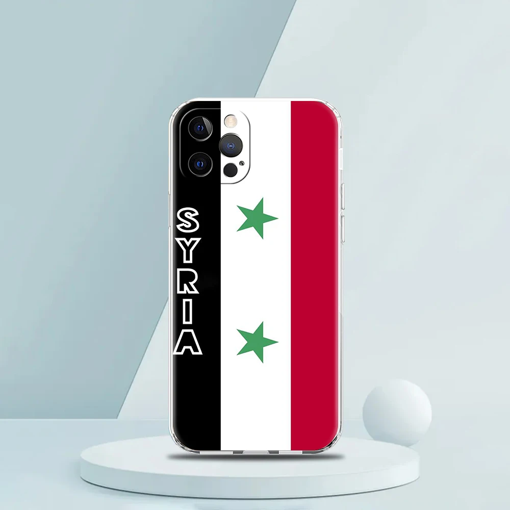 Мягкий прозрачный чехол для телефона с сирийским флагом iPhone 13 12 11 Pro Max X XR 8 7 Plus SE 2020