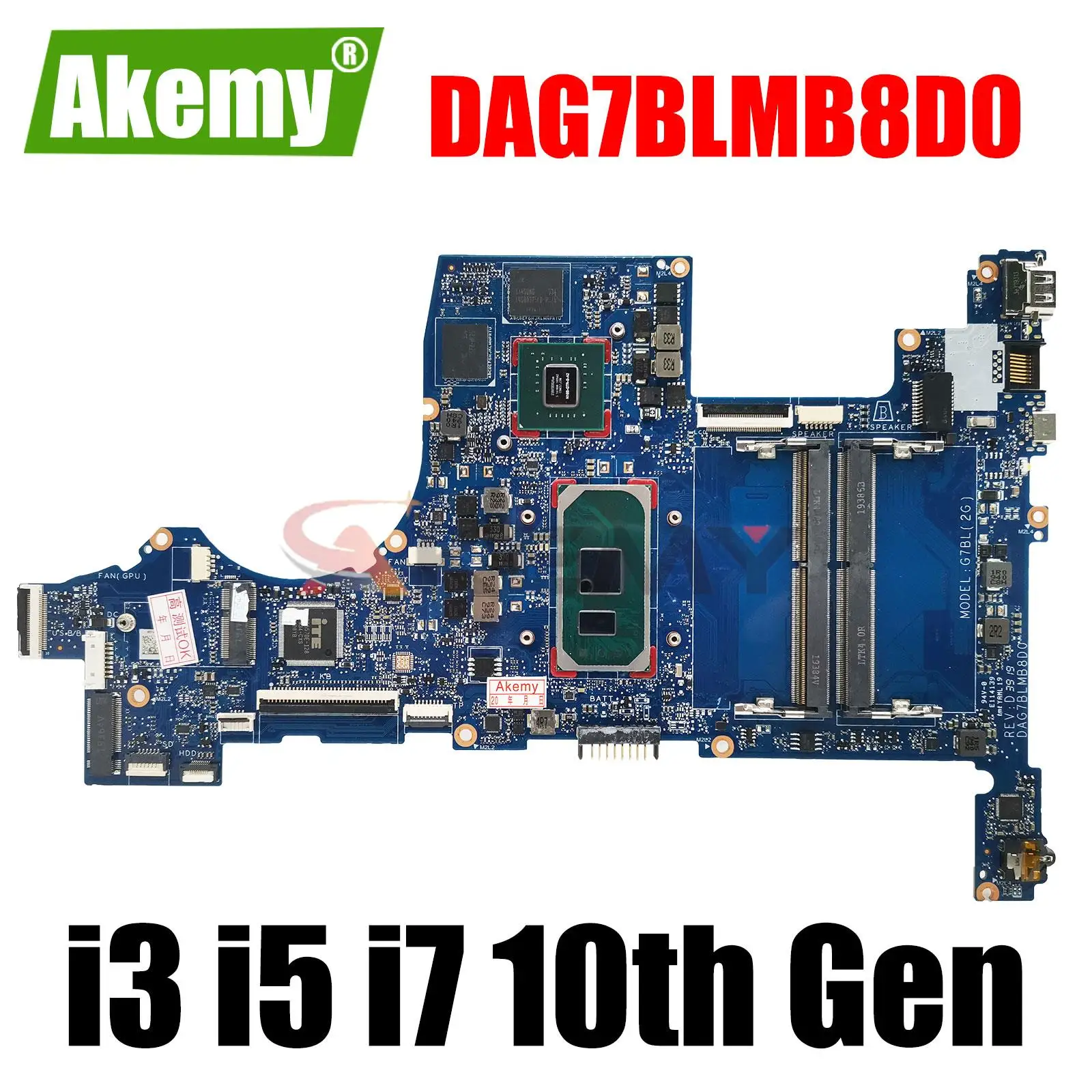 DAG7BLMB8D0 для ноутбука HP Pavilion 15T-CS 15-CS, материнская плата для ноутбука с искусственными элементами I7-1065G 7 CPU V2G i3-1005G1 100%, протестирована