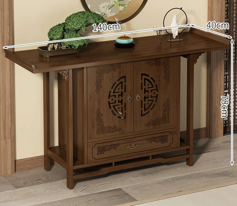 Оформирующий стол из цельного дерева Будды шкаф для храм бога богатства стоячий