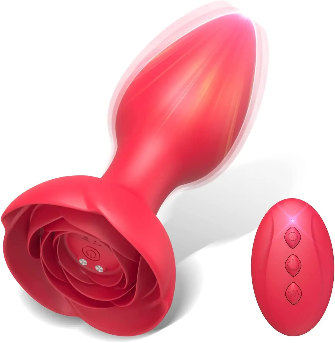 Anal Silicone Rose Remote Control Vibrator with 10 Modes Sex