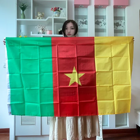 Флаг zwjflagshow, флаг Камеруна 90x150 см, двухсторонний баннер из полиэстера, флаг Камеруна, подвесные государственные флаги для украшения
