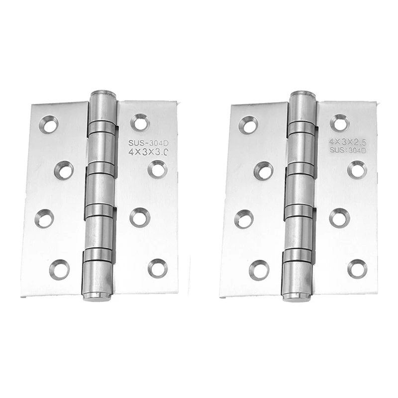 

2 Pcs 4Inch Wood Door Exquisitely Designed Durable Stainless Steel Free Slot Bearing Thickened Mute Sub-Door Hinge