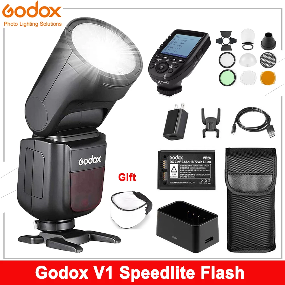 Original Godox V1 Flash Speedlight V1C V1N V1S V1F V1O V1P TTL Round Head Camera Flash for Canon Nikon Sony Fuji Olympus Pentax