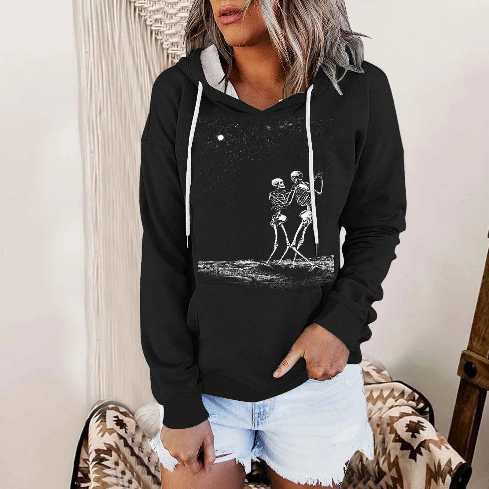 

Womens Print Long Sleeve Pullover Hoodie Sweatshirt Quilted Zip up for Women Womens Sweater Zipper Womens Sweater Longer Back