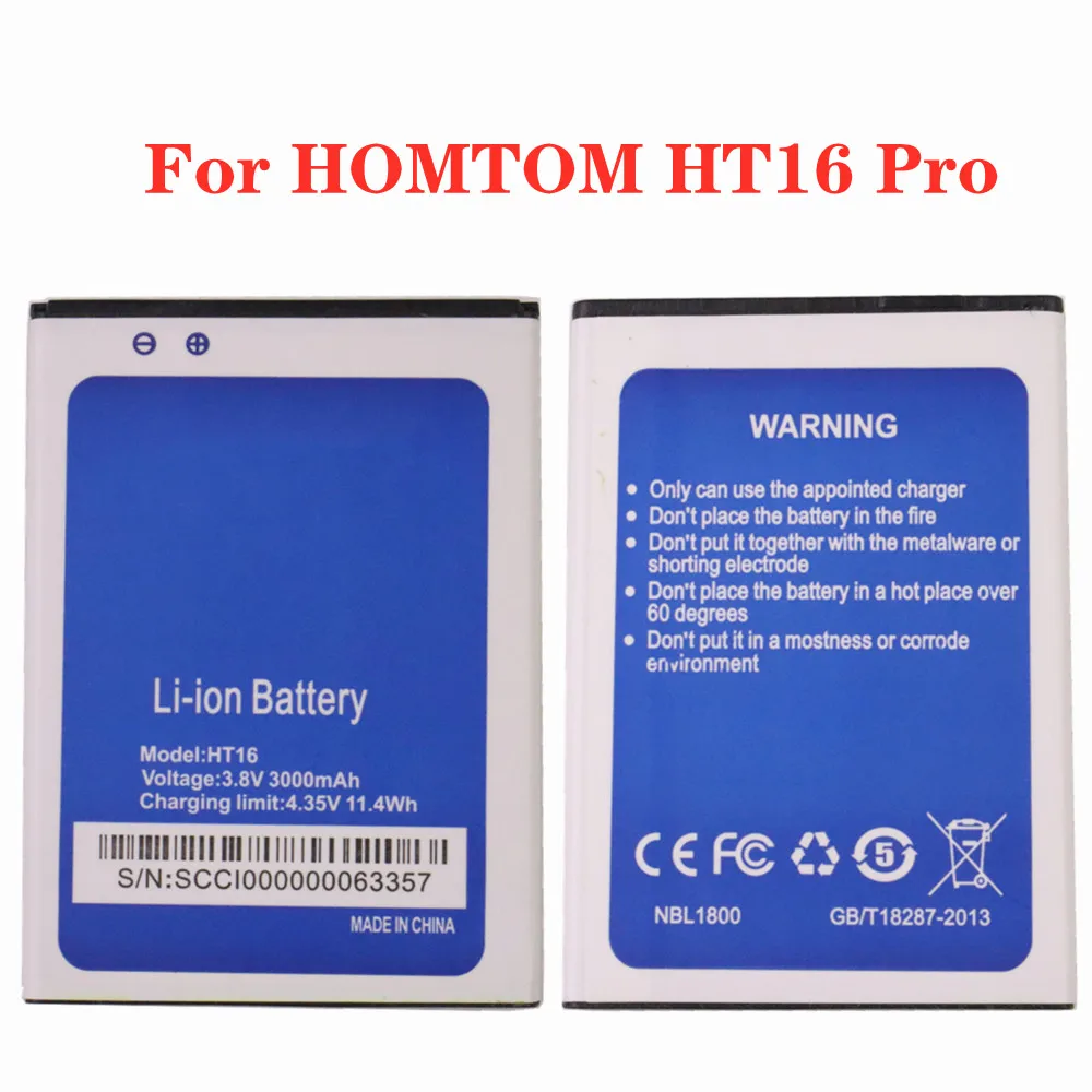 

New High Quality 3000mAh For HOMTOM HT16S HT 16S HT16 Pro HT16Pro Mobile Phone Battery
