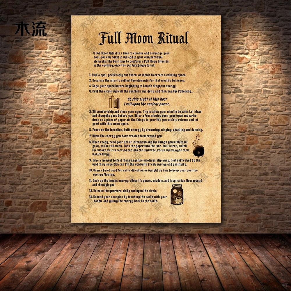 Алтарь и волшебное заклинание из ведьмастера винтажное настенное искусство