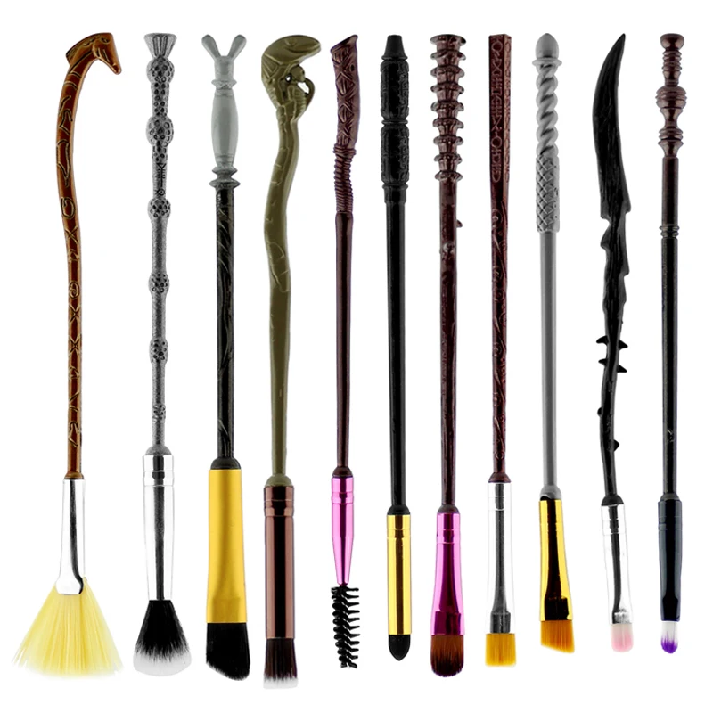 

11pcs/set Harry Potter Magic Wand Makeup Brush Set Eyebrow Eyeshadow Foundation Lip Brush Specialized Cosmetic Brushes Tools