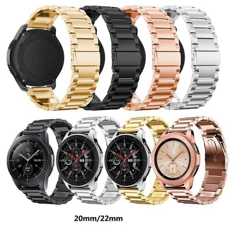 

20mm 22mm Stainless Steel Bracelet For Samsung Galaxy Watch 42mm 46mm/Galaxy 3 45mm 41mm/Active 2/Gear S3 Metal Strap Watchband