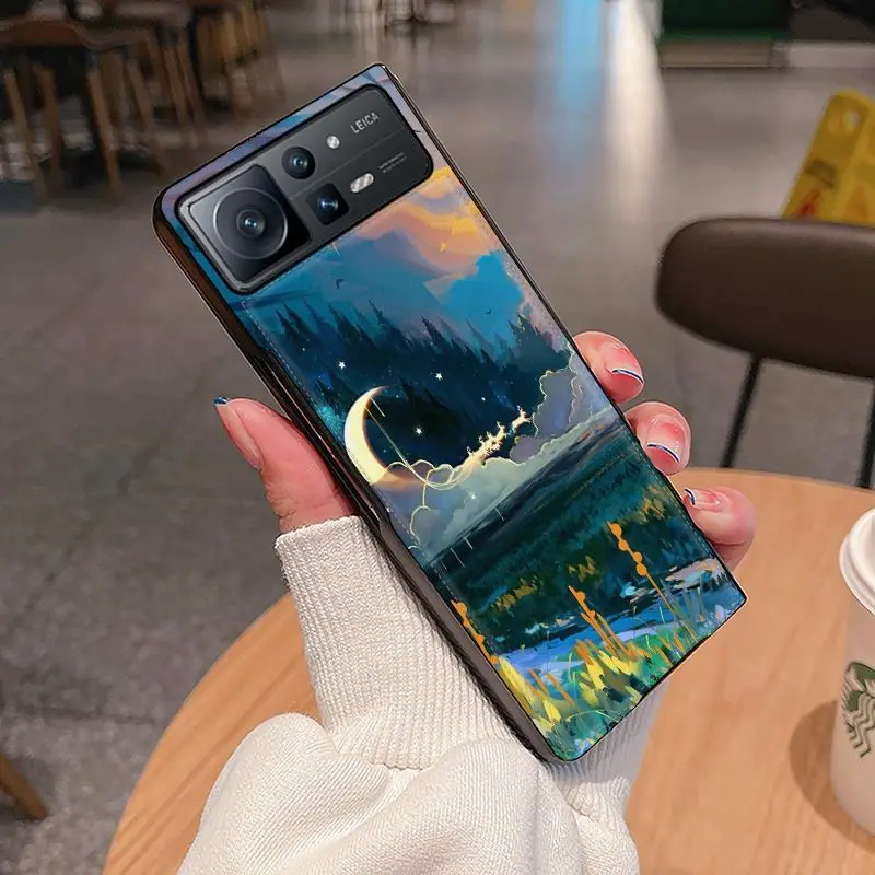 

Кожаный чехол для Mi Mix Fold 2, раскрашенный маслом звездное небо
