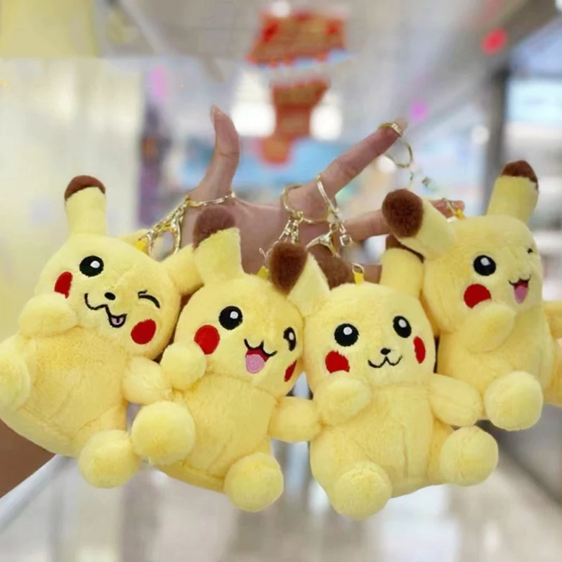 

1 шт. Пикачу, плюшевая подвеска, Покемон, Аниме Пикачу, брелок для рюкзака, украшенная мягкая плюшевая игрушка