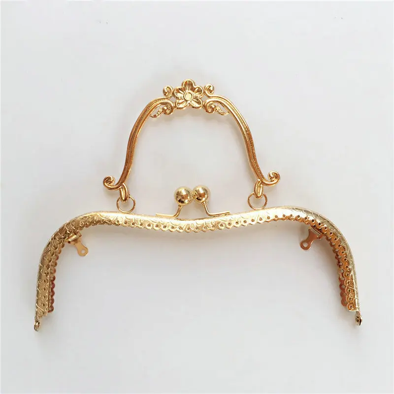 Hand Wallet Closure DIY 20.5cm Metal Wallet Frame Handle Vintage Kiss Lock Bronze For Wallet Clutch Accessories 10pcs/batch