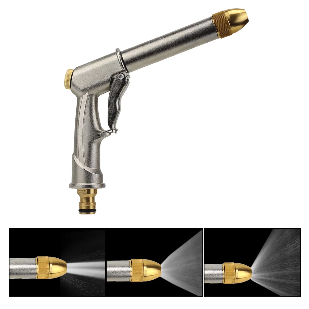 

Plated Copper For Car Garden Cleaning Portable Adjustable Water Spray Pattern High-pressure Car Water Gun Car Wash