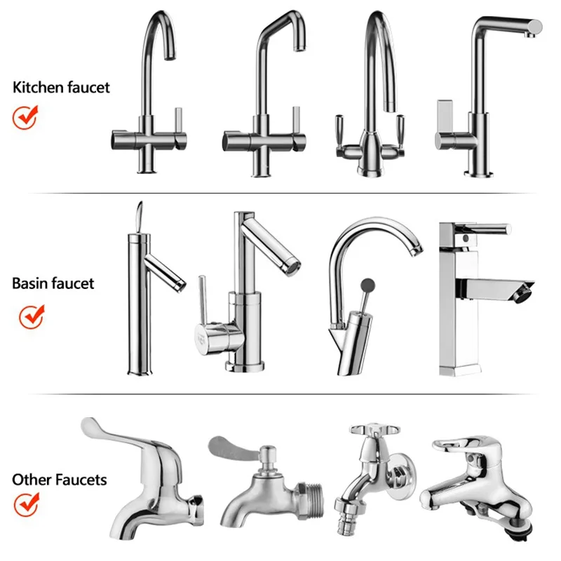 360°Rotatable Faucet Spray Head Wash Basin Kitchen Tap Extender Adapter Universal Splash Filter Nozzle Flexible Faucets Sprayer images - 6
